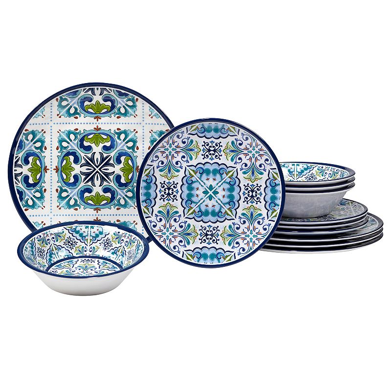 Certified International Mosaic 12-pc. Melamine Dinnerware Set