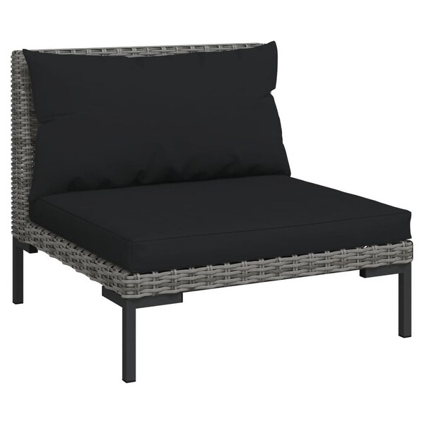 12 Piece Patio Lounge Set with Cushions Poly Rattan Dark Gray