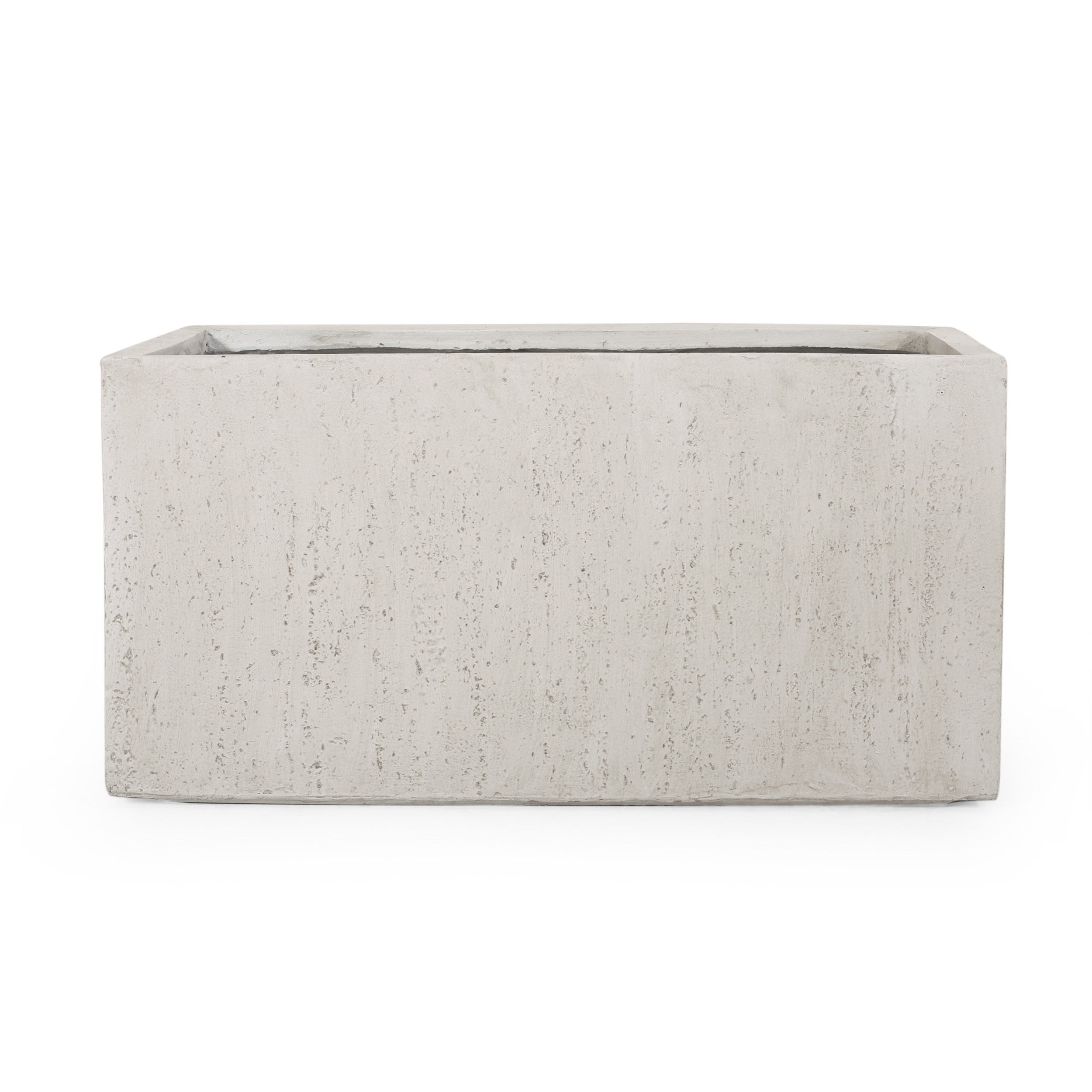 Fardeen Outdoor Modern Cast Stone Rectangular Planter