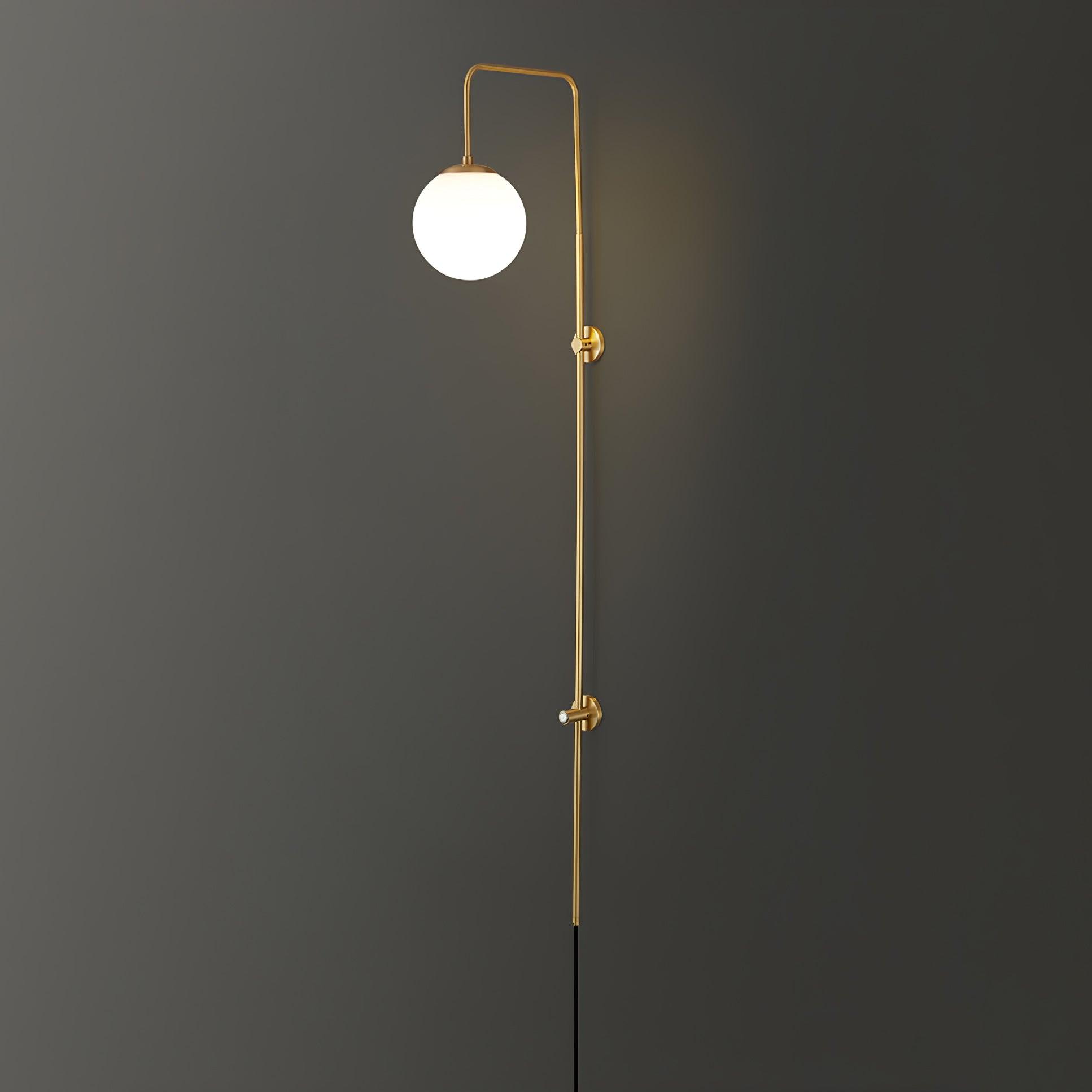 Globe Brass Plug-in Wall Sconce