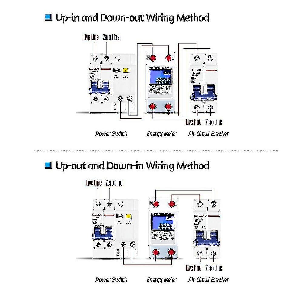 Single Phase Din Rail Energy Meter 5-80a 220v Electronic Kwh Meter With Lcd Backlight Digital Displa