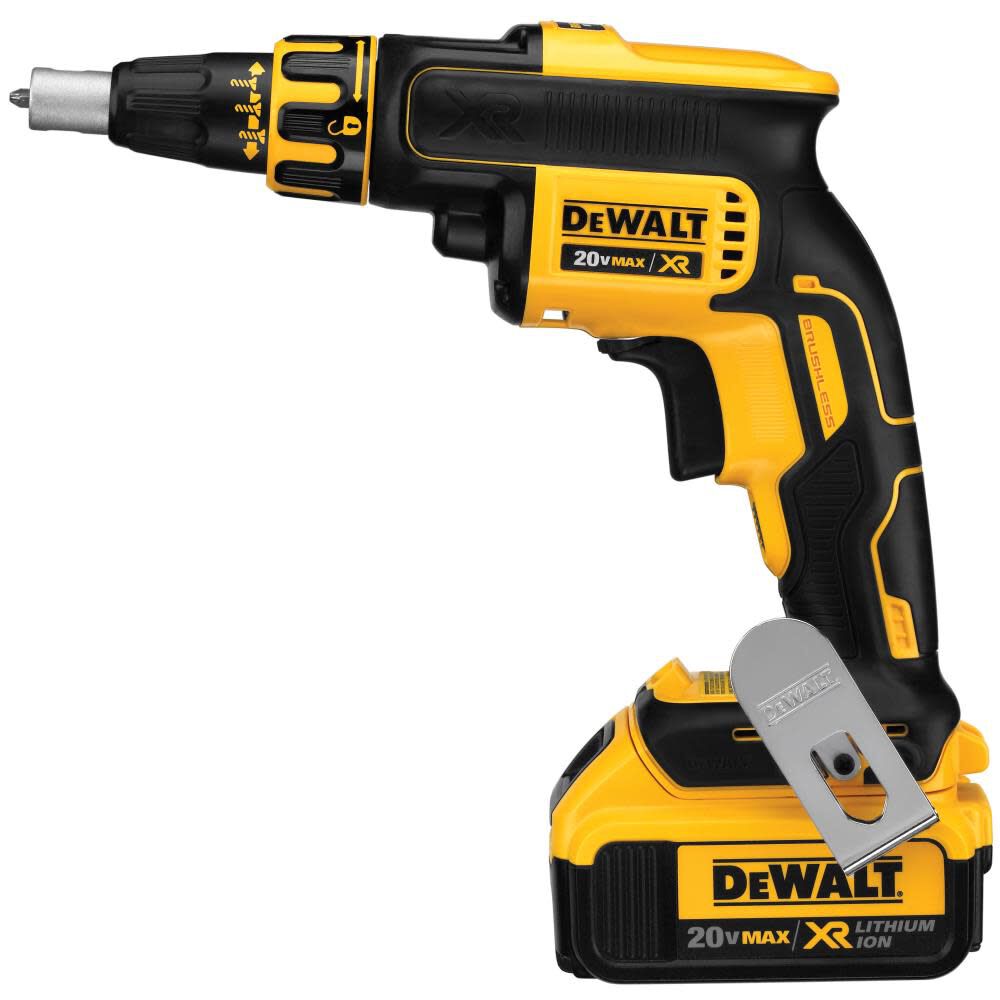 DEWALT 20 V MAX XR Li-ion Brushless Drywall Screwgun Kit (4.0Ah) DCF620M2 from DEWALT