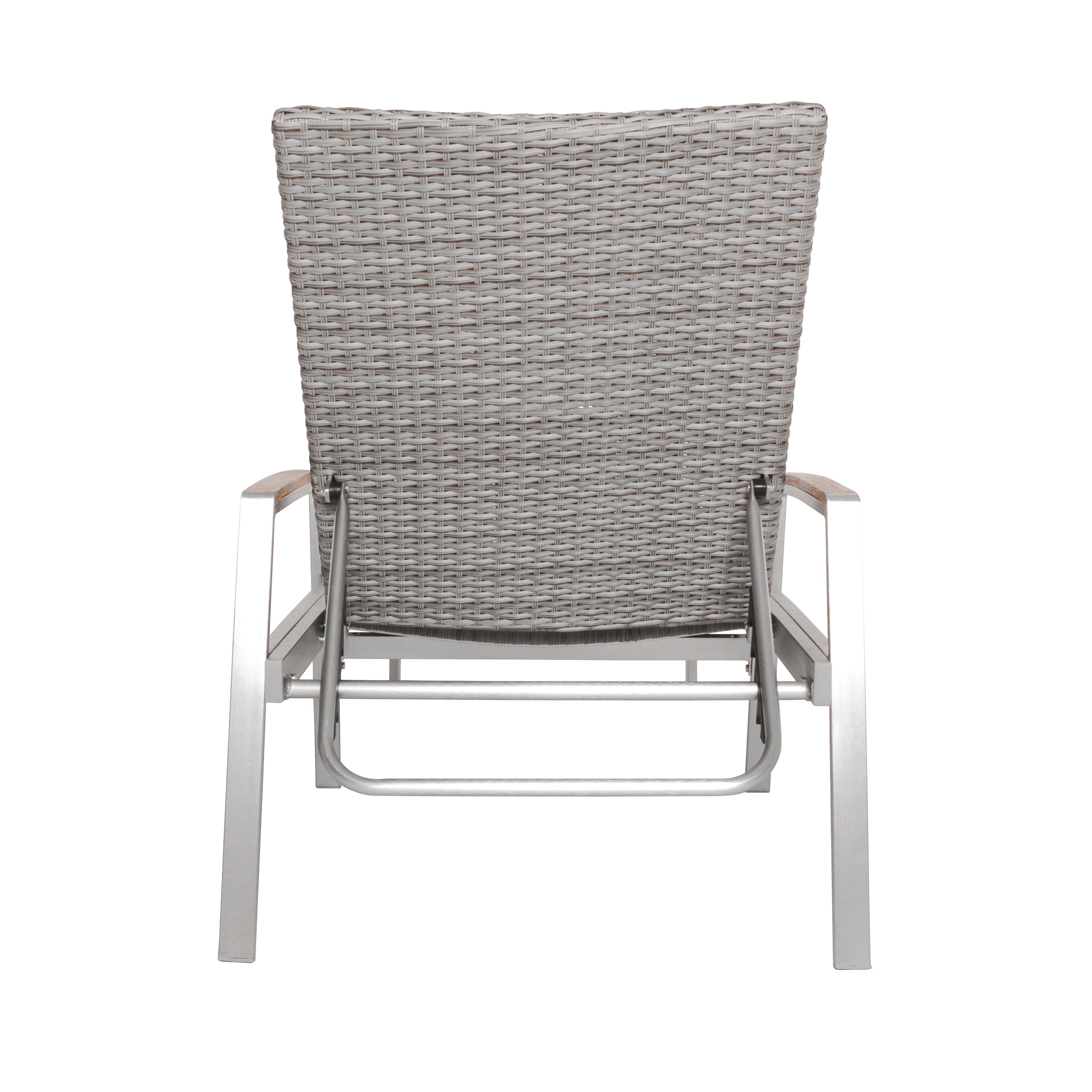 Joy Outdoor Wicker and Aluminum Chaise Lounge, Gray Finish