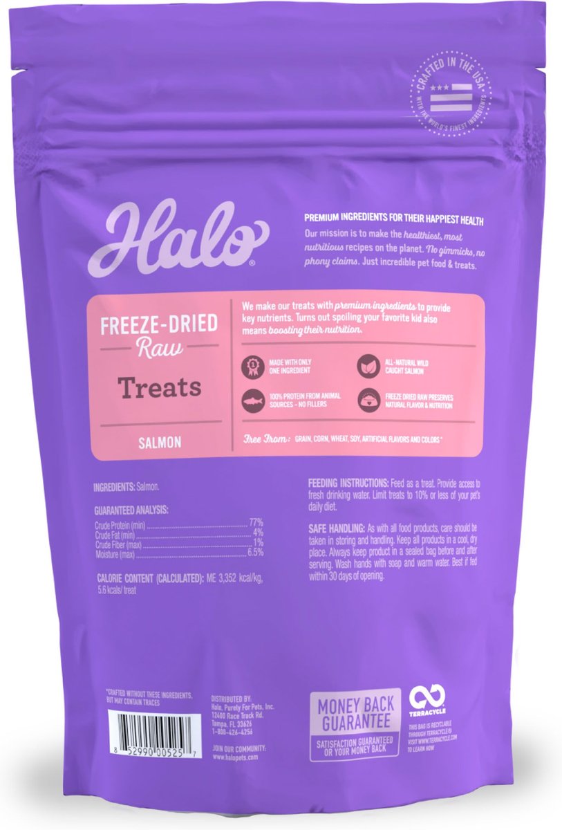 Halo Wild Caught Salmon Raw Freeze-Dried Dog Treats