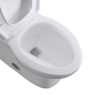 tunuo 1-piece 1.28GPF Single Flush Elongated Toilet in Glossy White Seat Included SF-YBS-128