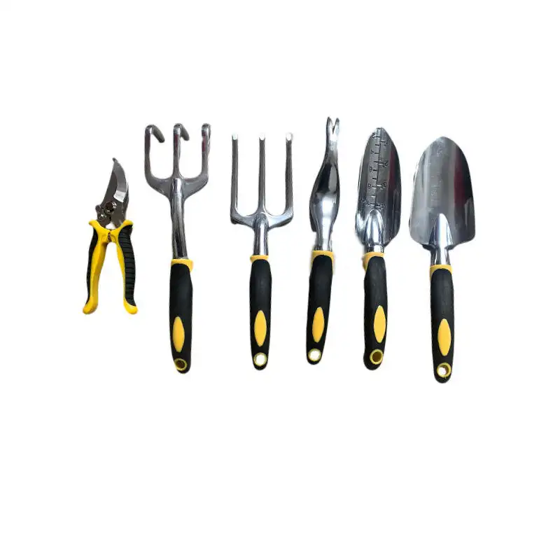 New Arrival 6 Pieces Garden Tool Kits with Non Slip Rubber Grip and pruning tools