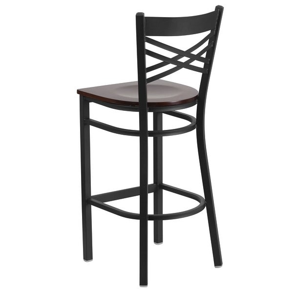 X'' Back Metal Restaurant Barstool - 17