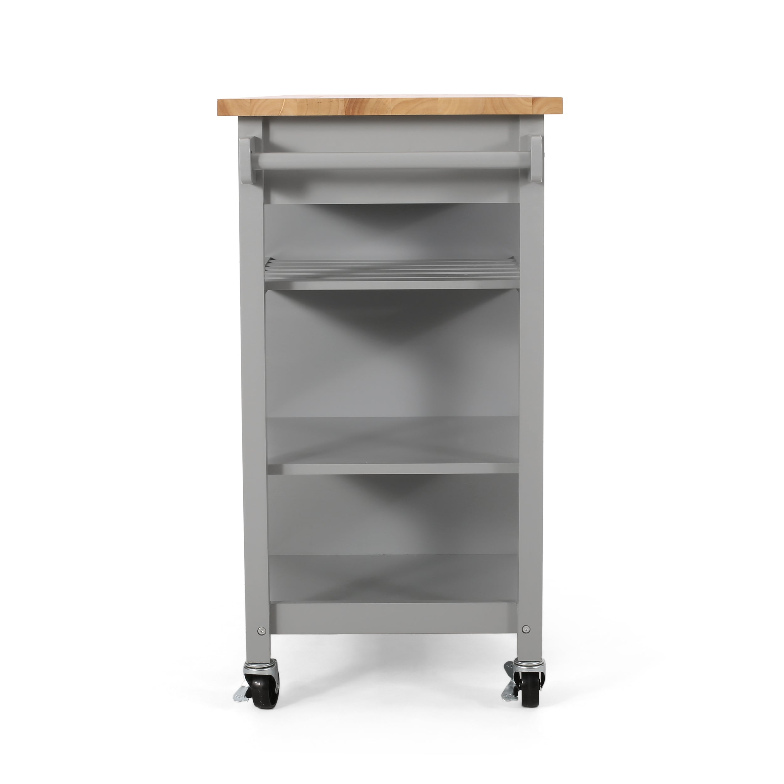 Carmelina Contemporary Kitchen Cart with Wheels