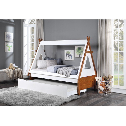 Acme Loreen Twin Bed  Oak   White Finish BD01287T