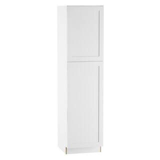 Hampton Bay Cambridge White Shaker Assembled Pantry Cabinet with Adjustable Shelves  Soft Close Doors (24 in. W x 24.5 in. D) CM2484P-WH