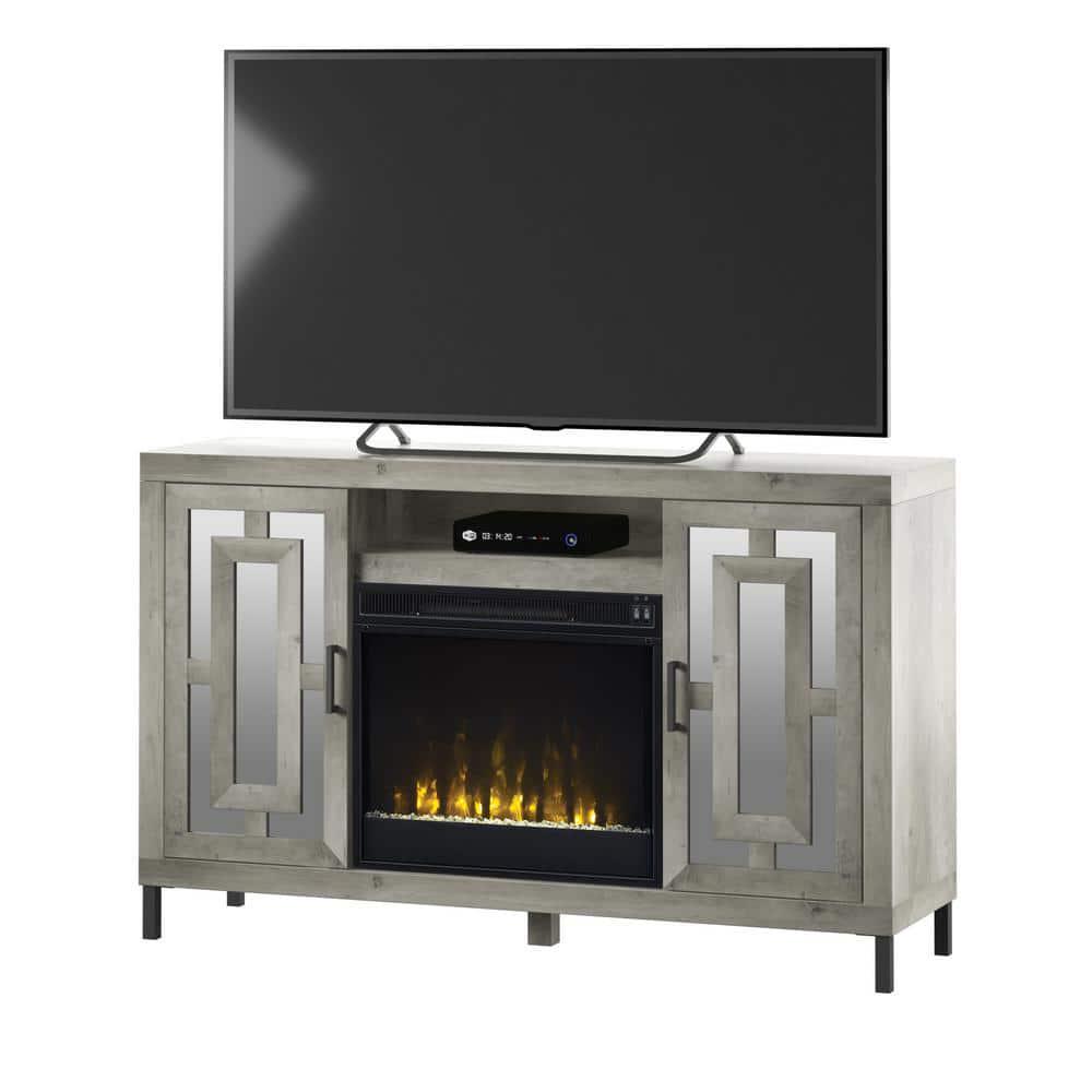 Twin Star Home 55 in Freestanding Electric Fireplace TV Stand in Valley Pine