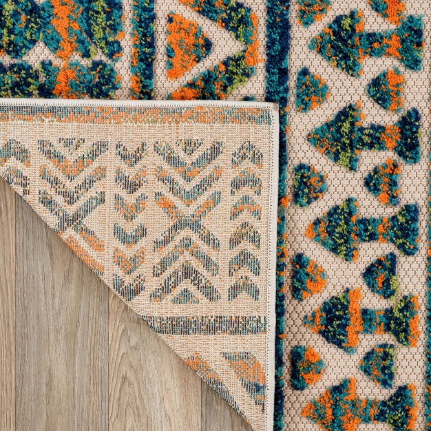 World Rug Gallery Modern Stripes Faded Geometric Indoor outdoor Area Rug