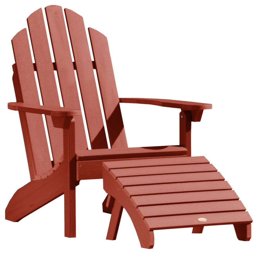 Traditional Adirondack Chair With Ottoman  Weatherproof Design   Contemporary   Adirondack Chairs   by Decor Love  Houzz