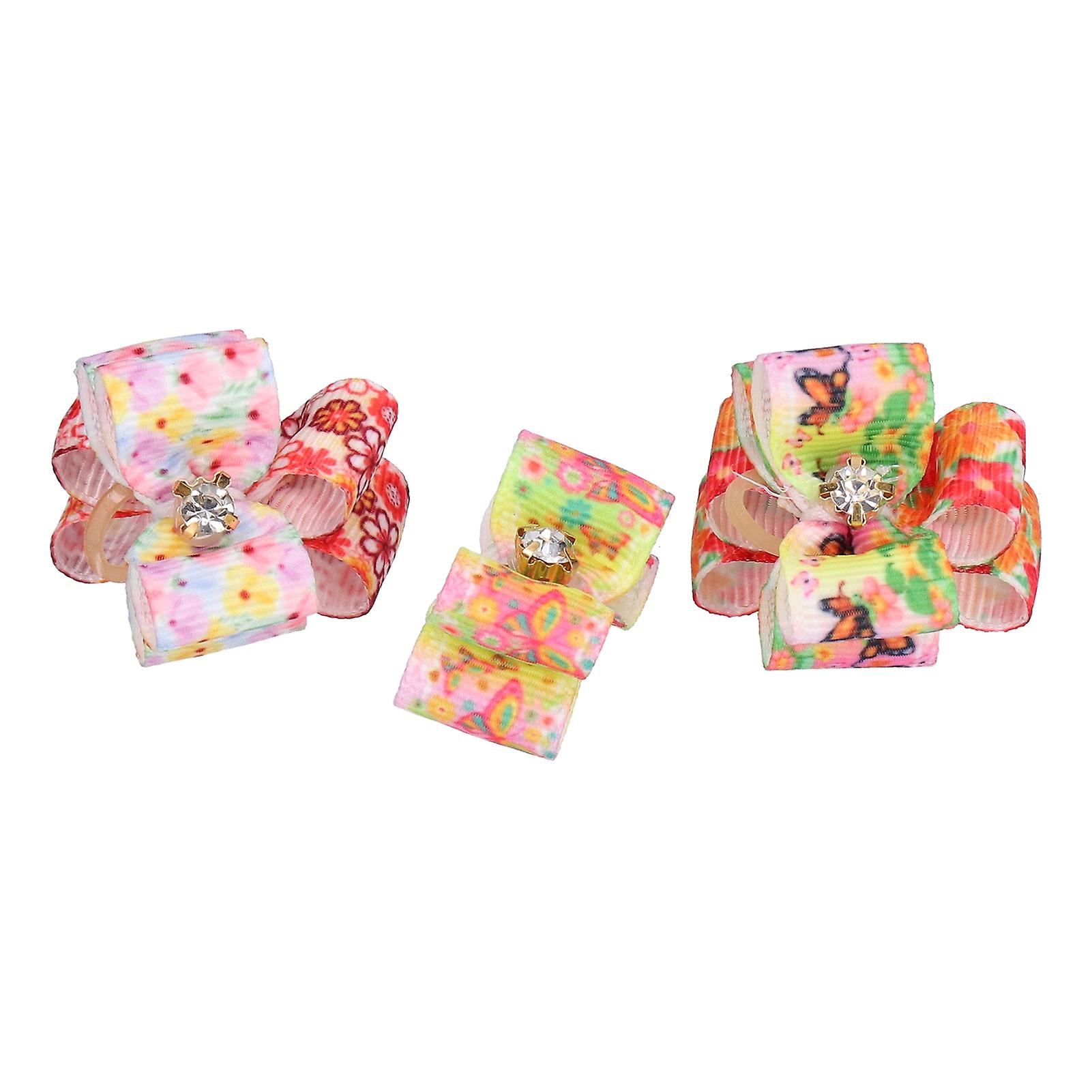 Small Dog Hair Bows With Rubber Bands Cute Durable Stylish Dog Puppy Hair Bows For Pet