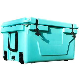 Afoxsos 18 .5 in. W x 29.5 in. L x 15.5 in. H Blue Portable Ice Box Cooler 65QT Outdoor Camping Beer Box Fishing Cooler HDSA05OT031