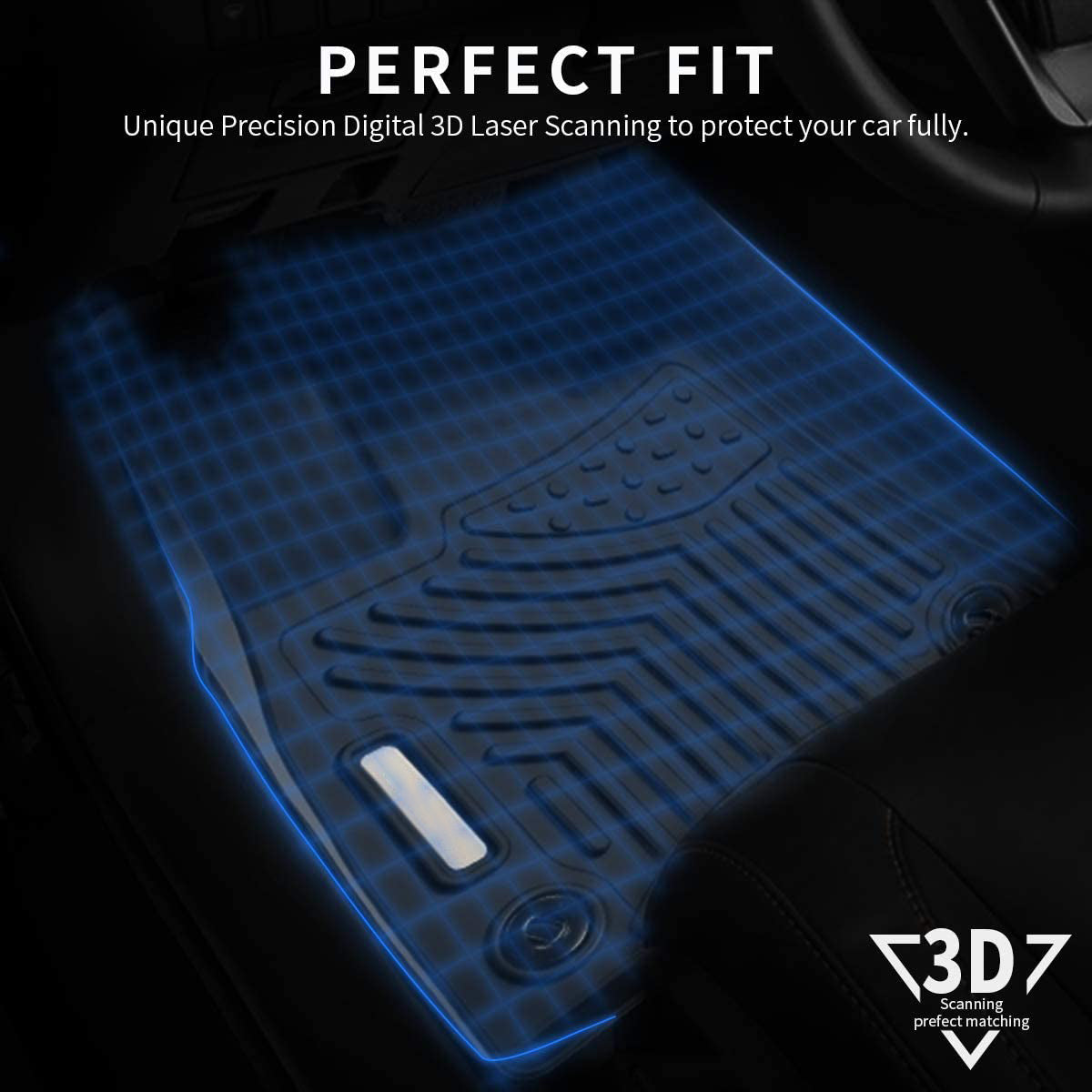 Ledkingdomus TPE Rubber Front and Rear for 19- 22 Toyota RAV4 Floor Mats Set， All-Weather Protection