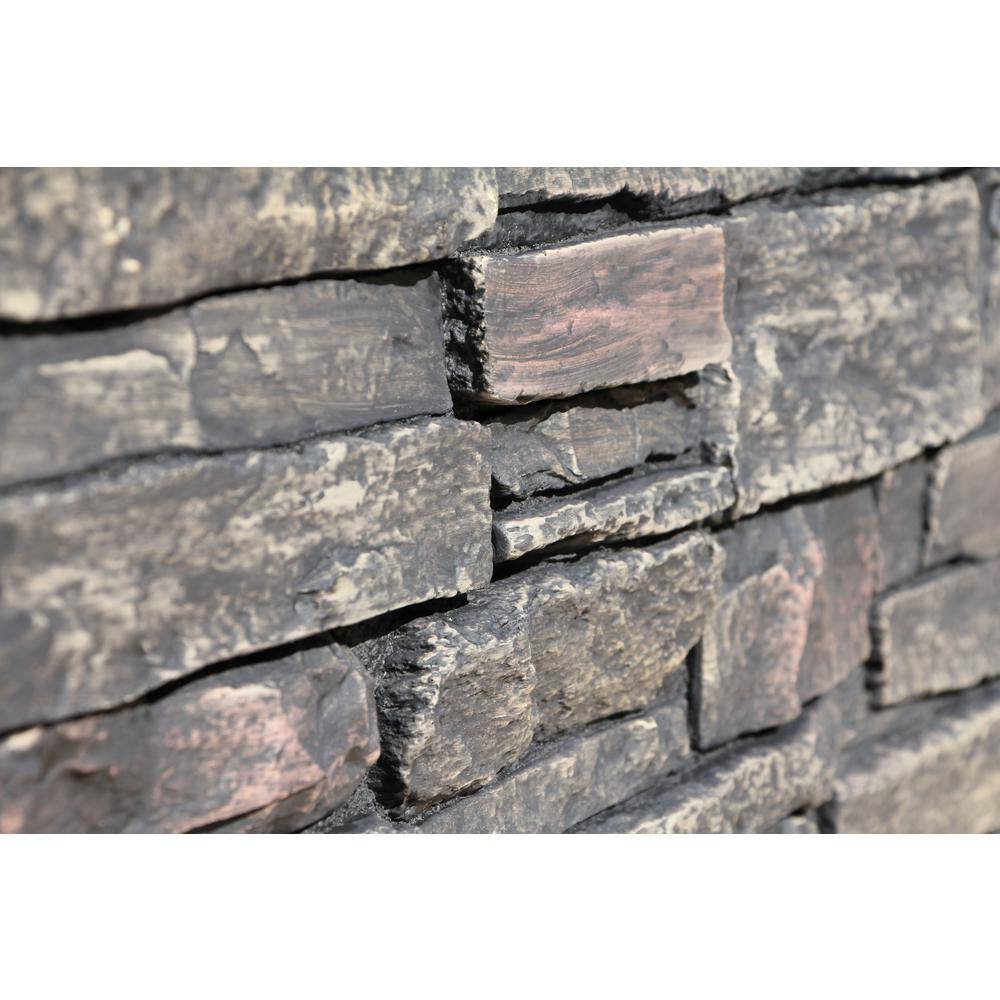 TRITAN BP Ledge Stone 48 in. x 24.25 in. Polyurethane Interlocking Siding Panel in Volcanic Ash HL-4843-VAH