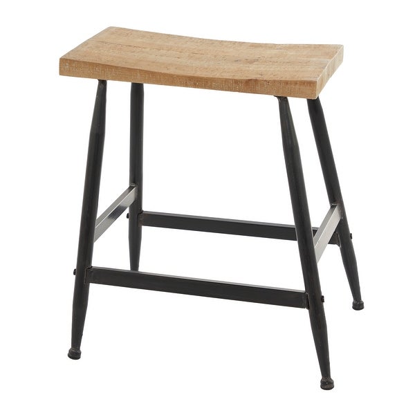 Black Metal Industrial Counter Stool