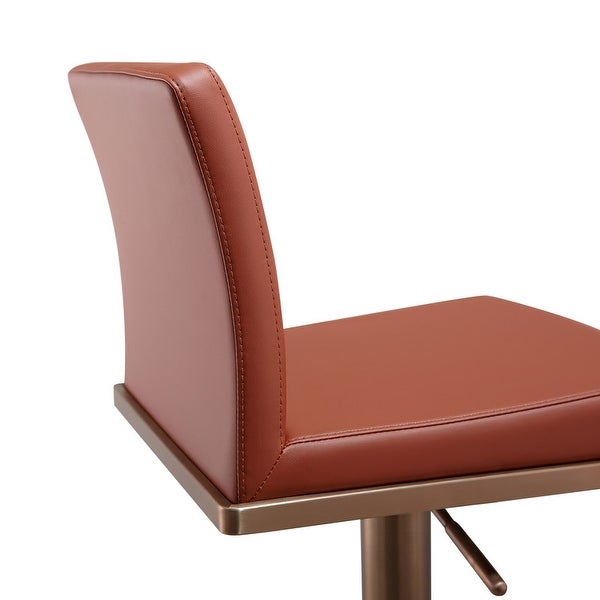 Sentinel Saddle Brown and Rose Gold Adjustable Stool