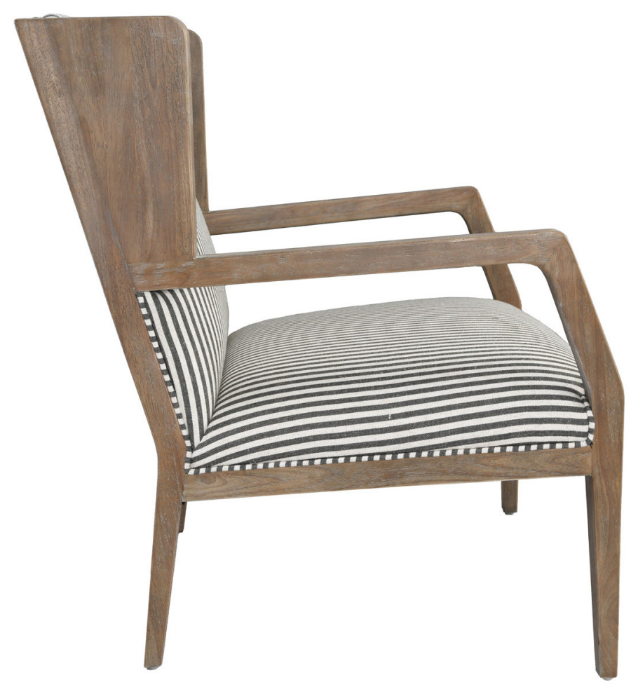 York Striped and Wood Accent Chairs   Set of 2   Transitional   Armchairs And Accent Chairs   by Terra Nova Designs  Inc.  Houzz