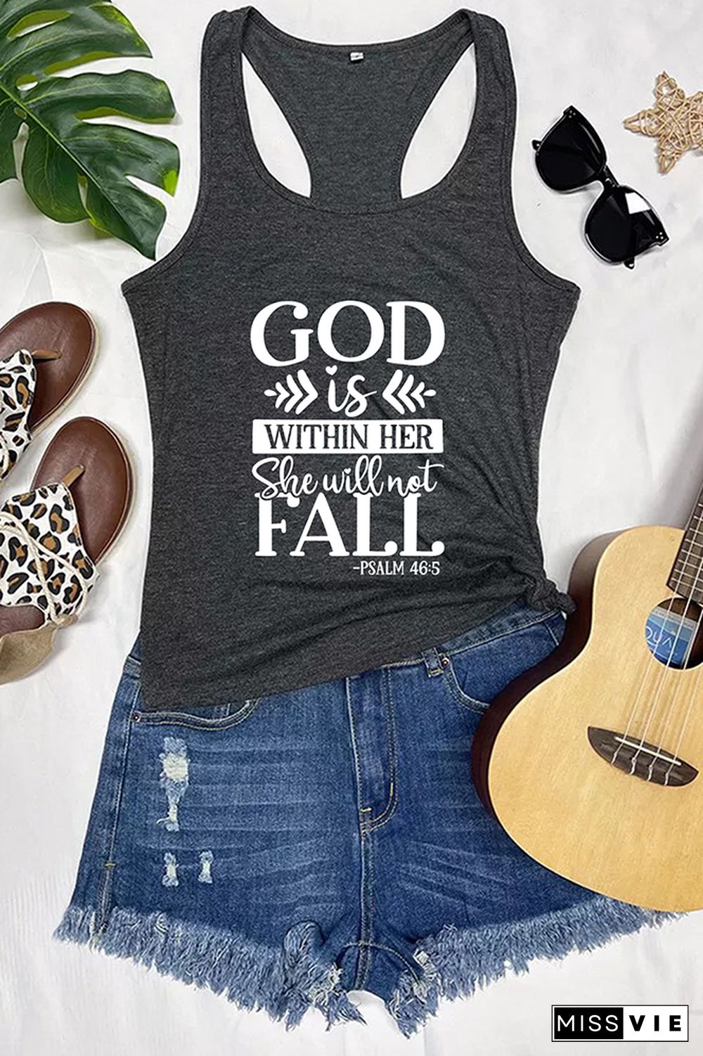 God is within her she will not fall Sleeveless Tank Top Wholesale