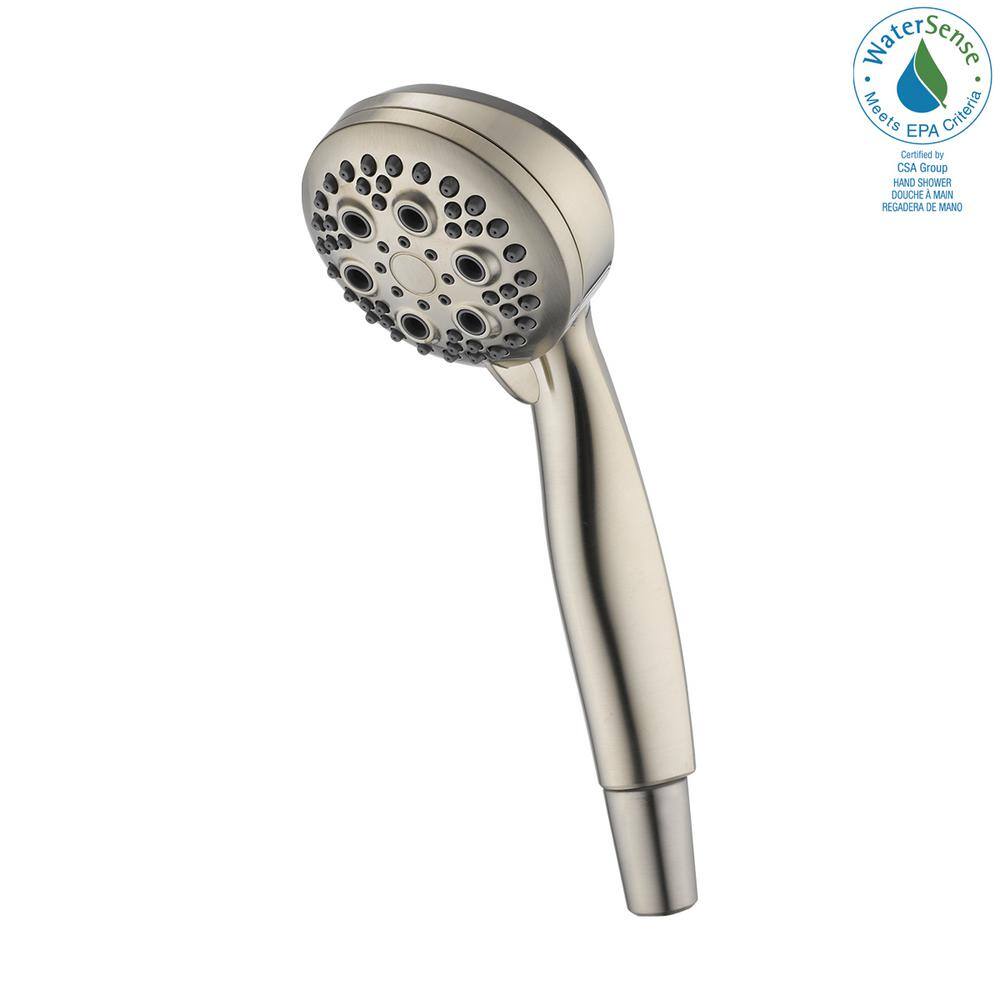 Delta 5-Spray Patterns 1.75 GPM 3.4 in. Wall Mount Handheld Shower Head in Stainless 59434-SS18-PK