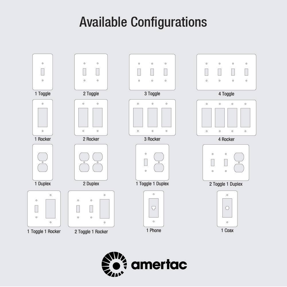 AMERELLE Bethany 2 Gang 1-Toggle and 1-Duplex Metal Wall Plate - Black 57TDBK