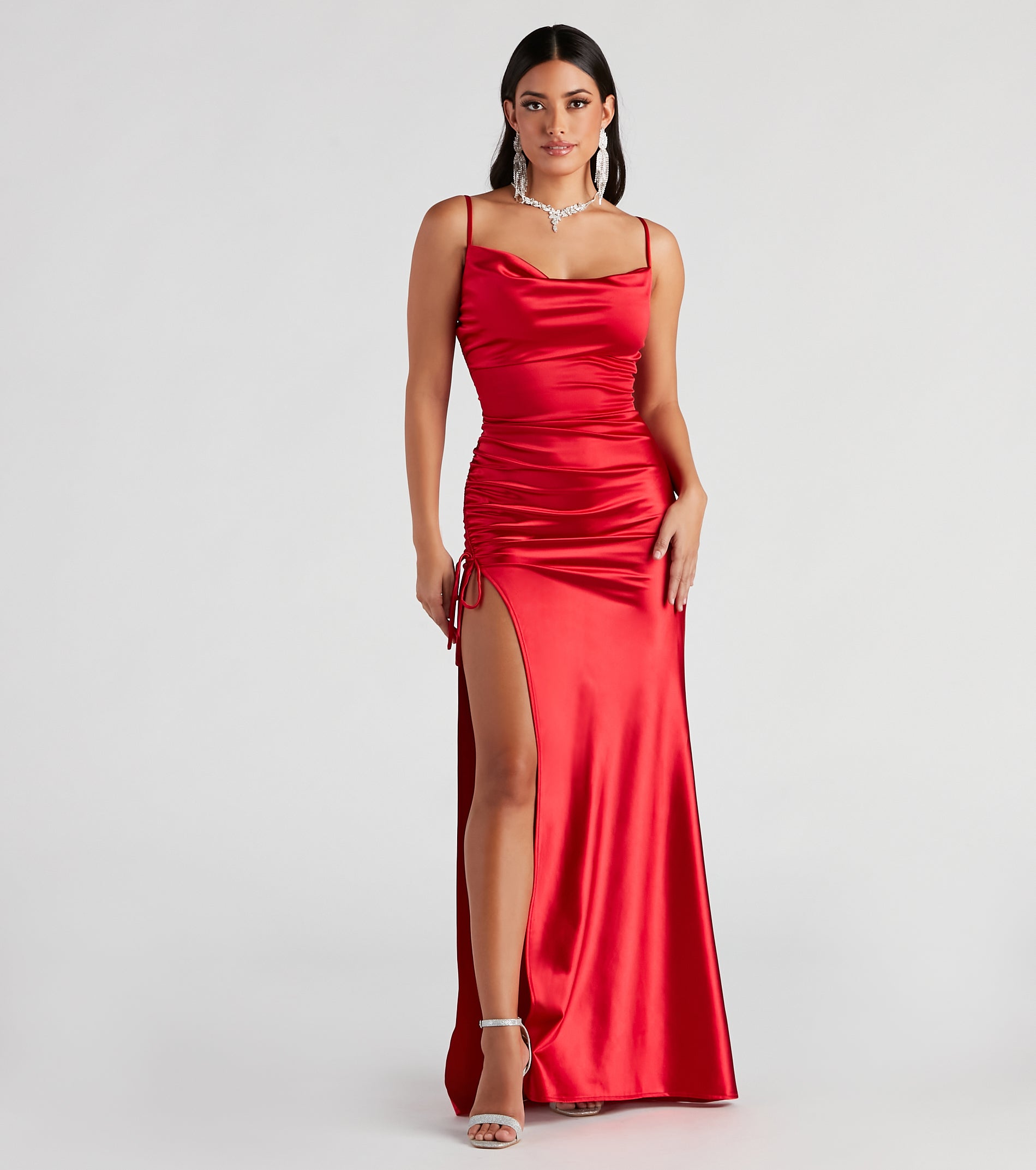 Drea Formal High Slit Ruched Dress