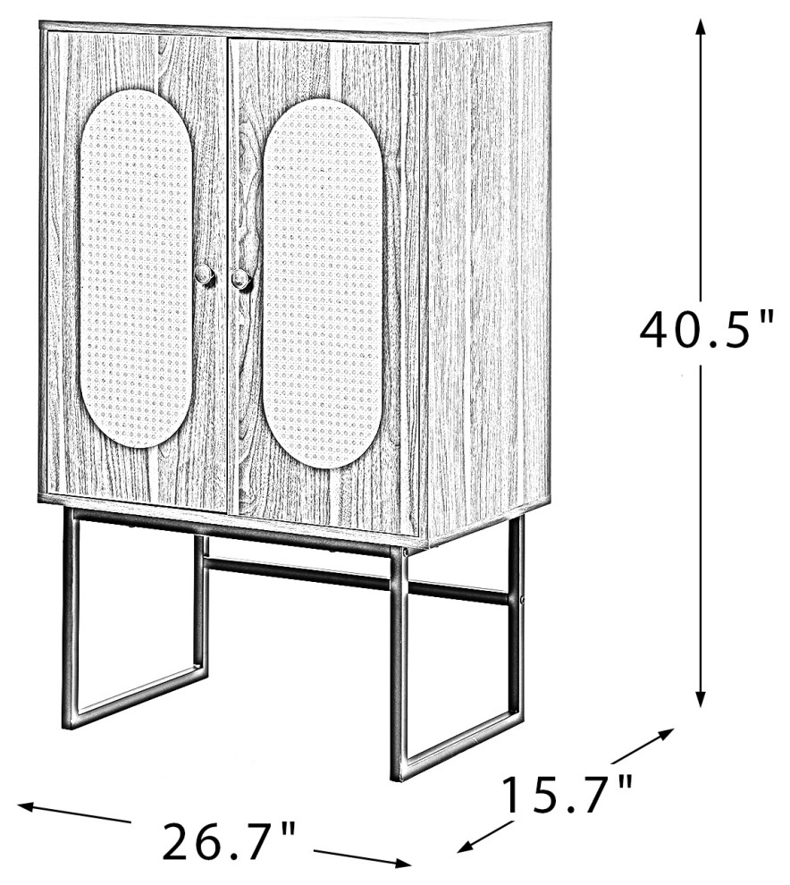 Rattan 2  Door Accent Cabinet   Tropical   Accent Chests And Cabinets   by Karat Home  Houzz