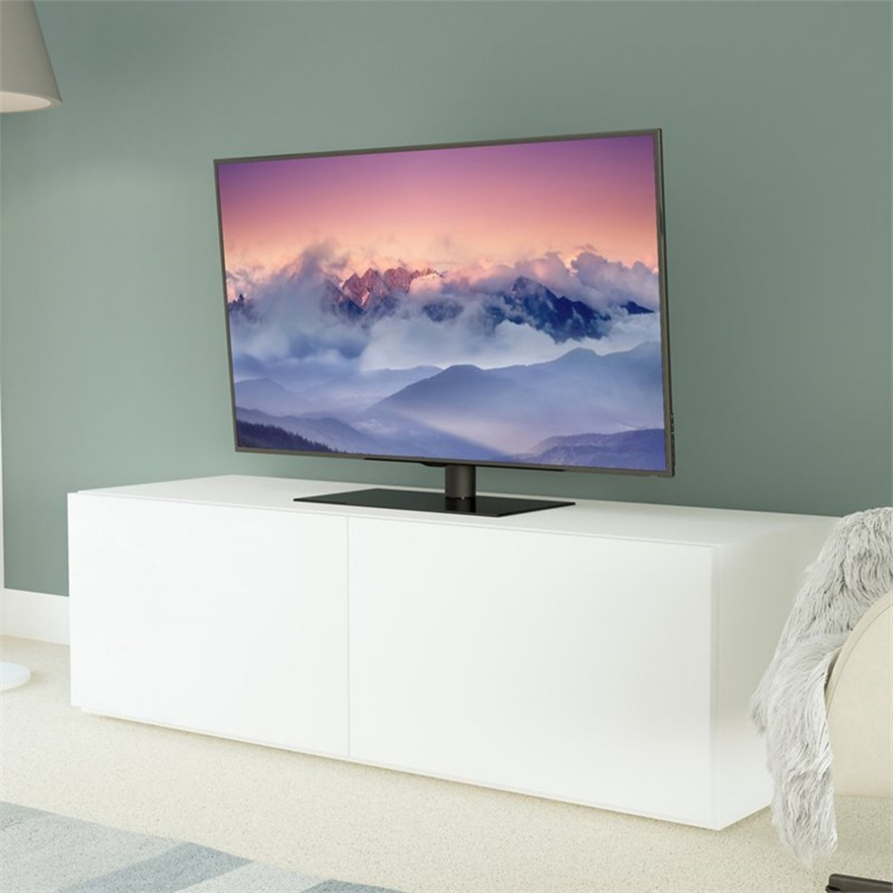 AVF Universal Table Top Tilt and Turn TV Stand for TVs 37 quotto 55 quotin Black   Traditional   Entertainment Centers And Tv Stands   by Homesquare  Houzz