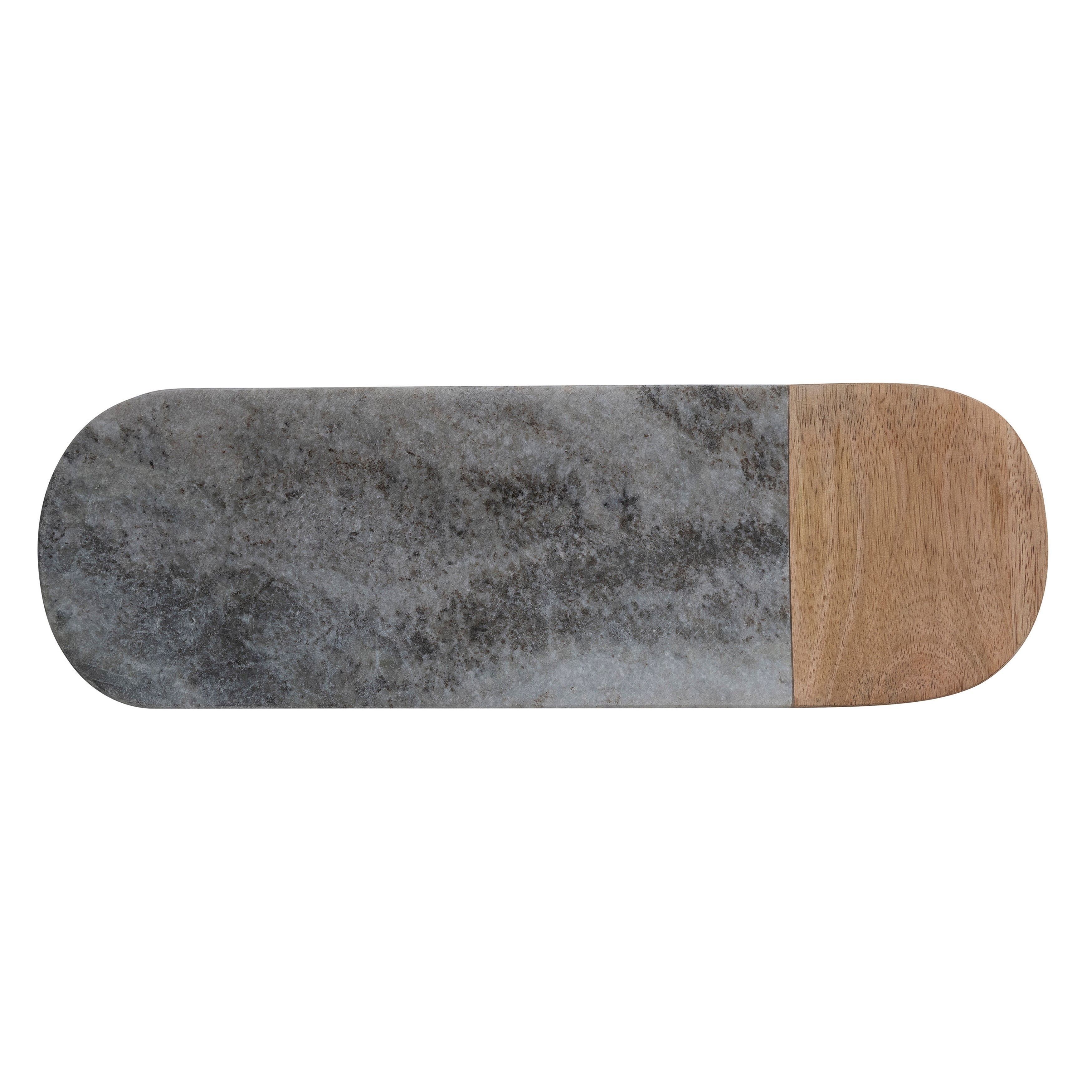 2-Tone Marble and Wood Serving Board - 16.0