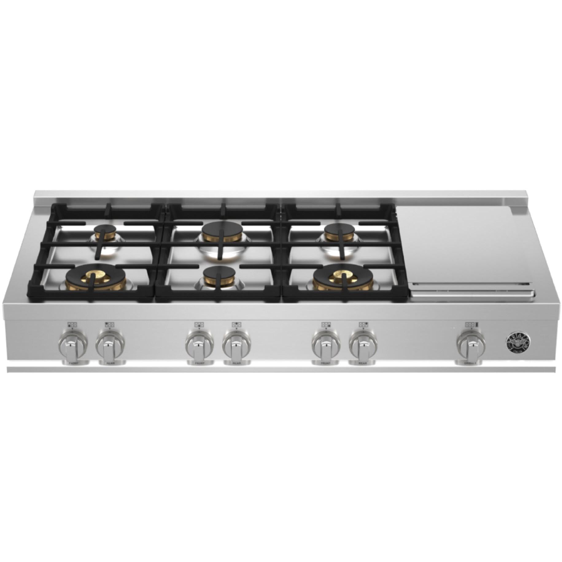 Bertazzoni 48-inch Built-in Duel-Fuel Rangetop with Electric Griddle MAST486GRTBXT