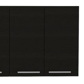 Amucolo 47.2 in. W x 13.1 in. D x 23.6 in. H Black Wood Assembled Wall Kitchen Cabinet with Shelves and Four Doors YeaD-CYD0-BLX