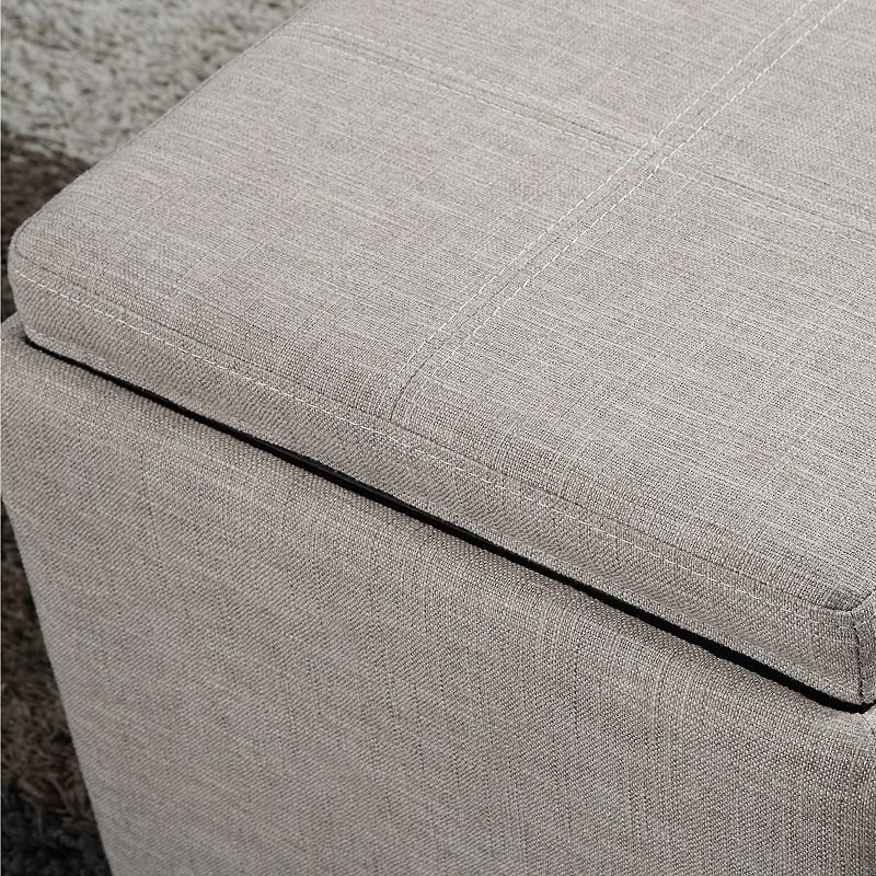 Simpli Home Avalon Rectangular Upholstered Storage Ottoman