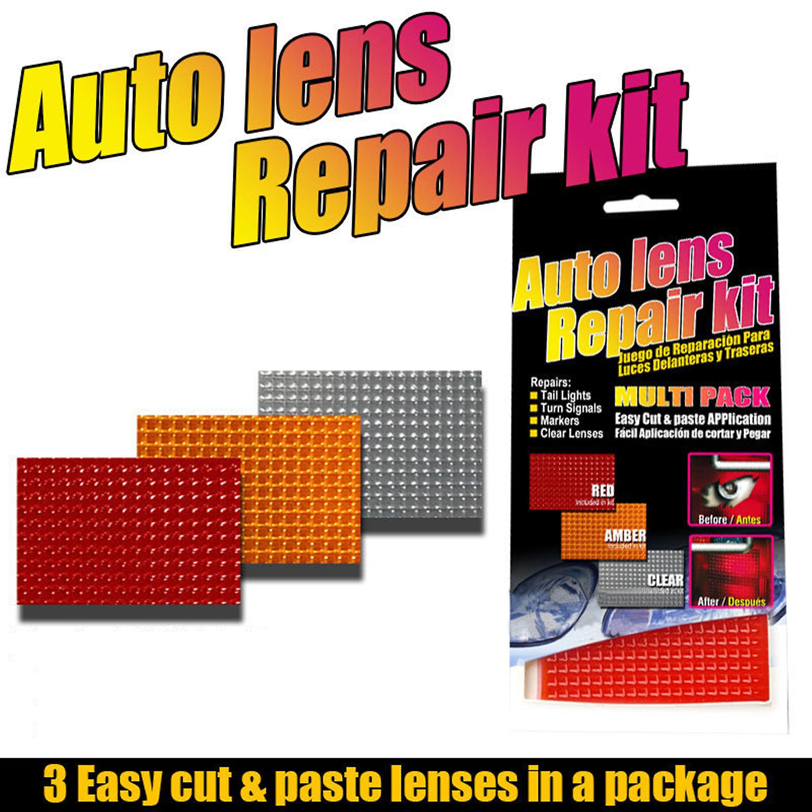 Auto Lens Repair Kit Multi-pack Car Lights Crack Repair Film Headlight Taillight Repair Tools 3pcs Comes With Red Amber Clear Colors