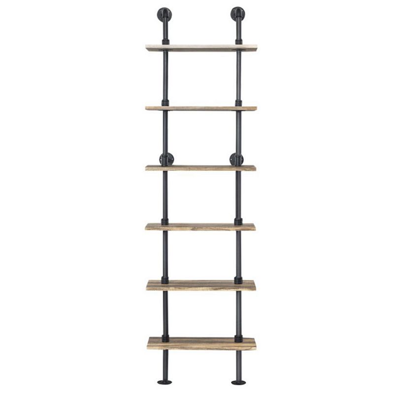 Hivago 6-Tier Industrial Wall Mounted Pipe Shelves