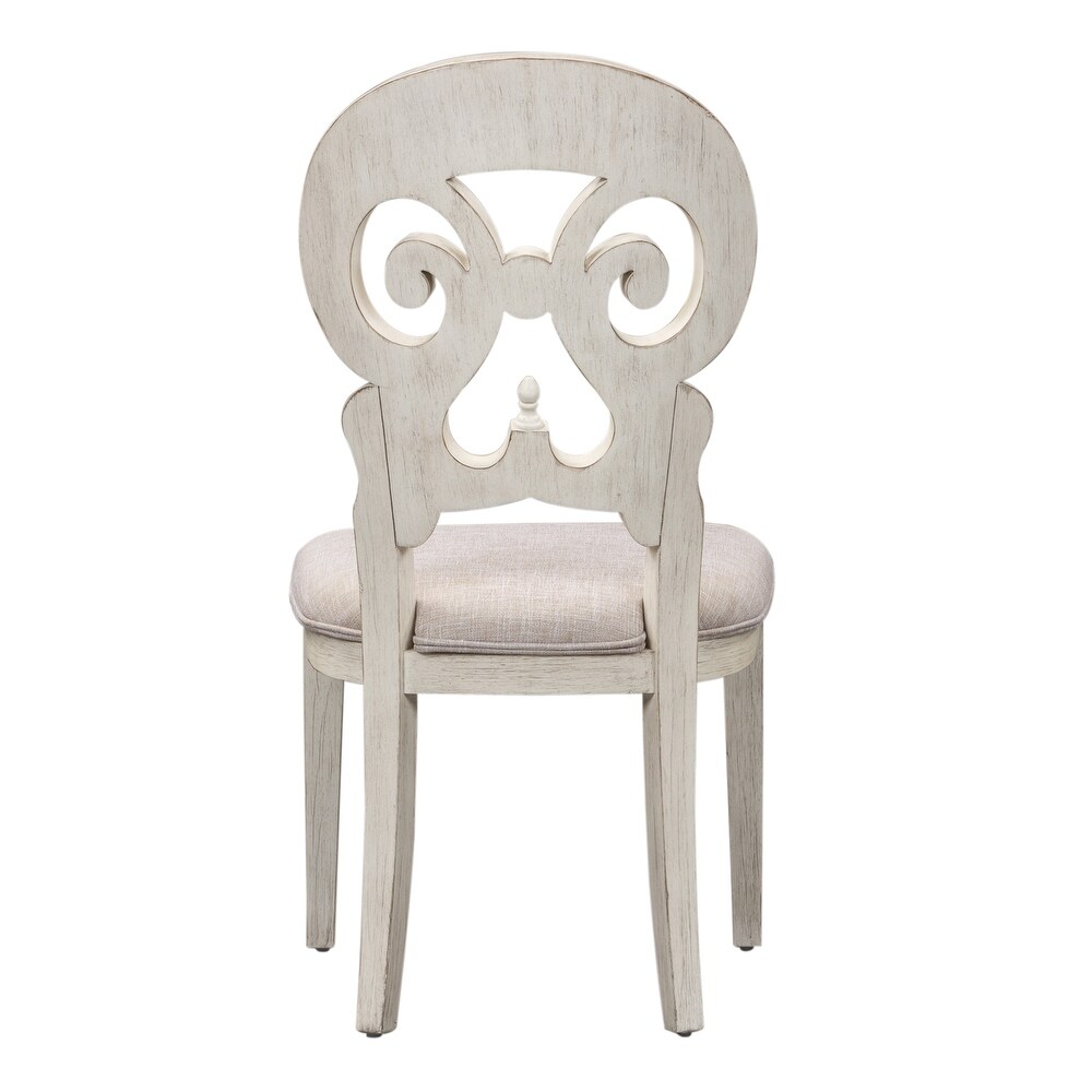 Farmhouse Reimagined Antique White Splat Back Side Chair (Set of 2)