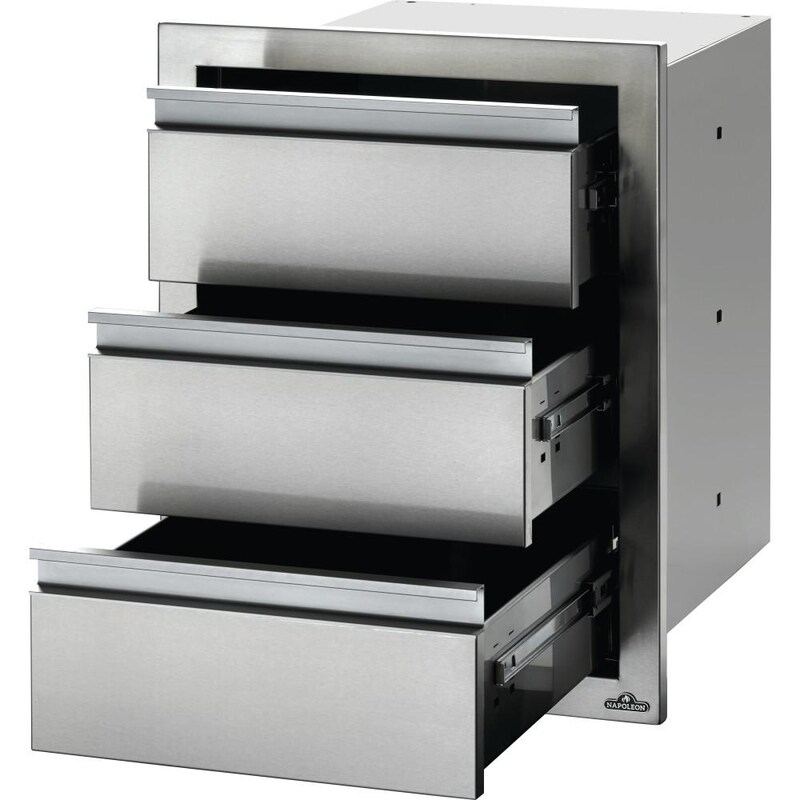 Napoleon 18-Inch Stainless Steel Triple Drawer