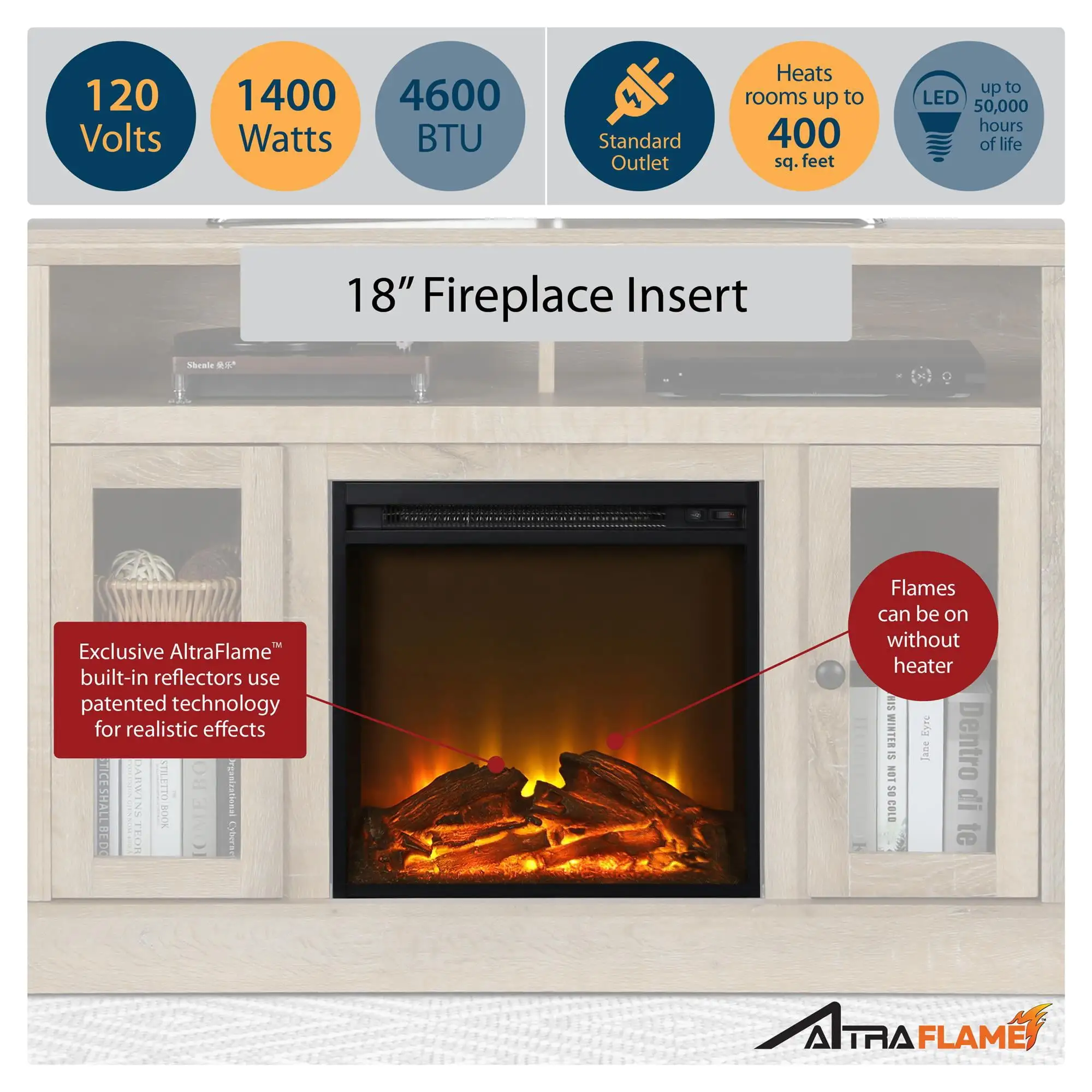 Mainstays Fireplace TV Stand for TVs up to 65