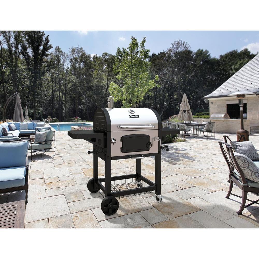 DynaGlo HeavyDuty Large Charcoal Grill in Black and Stainless Steel