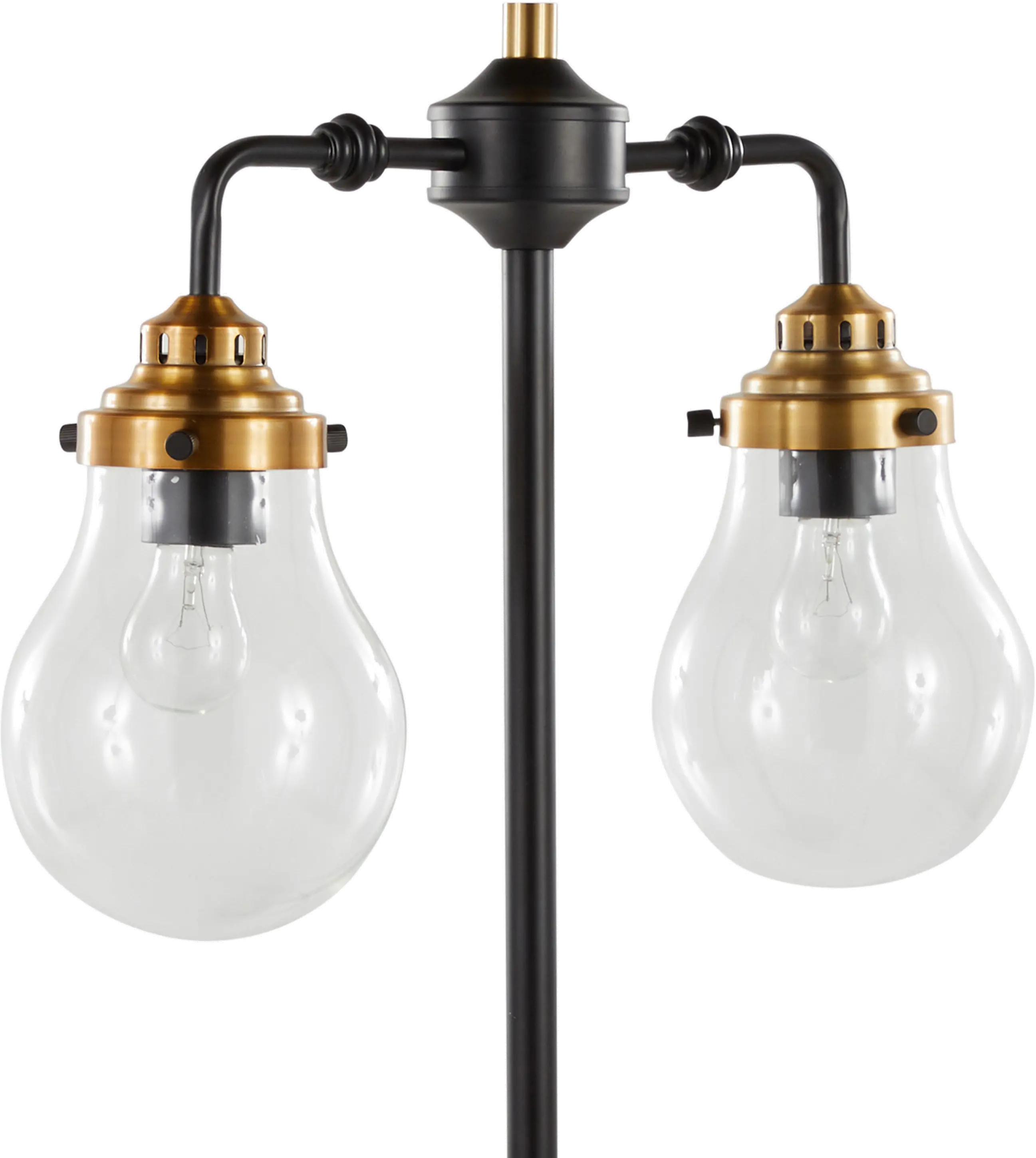 Sherlock Matte Black and Brass Table Lamp with Edison Bulbs