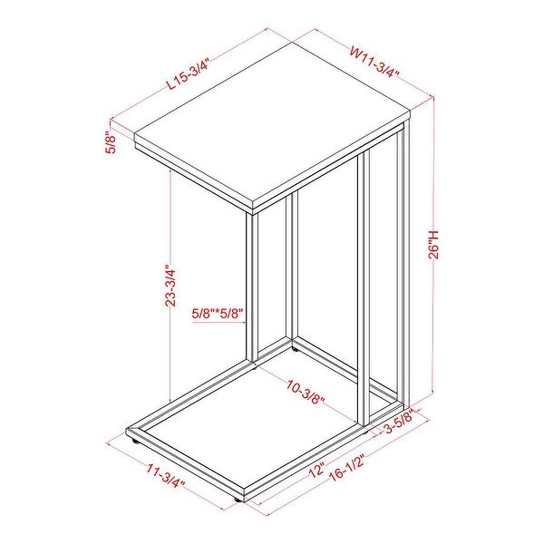 Furniture of America Rendrick Farmhouse 16-inch C-shaped Side Table