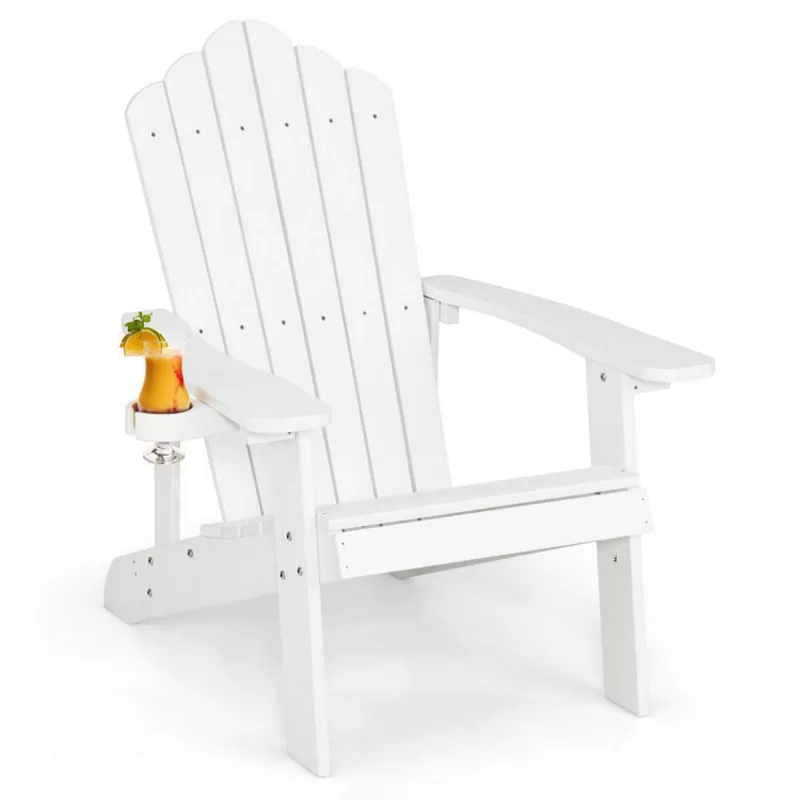 Hivago Weather Resistant HIPS Outdoor Adirondack Chair with Cup Holder