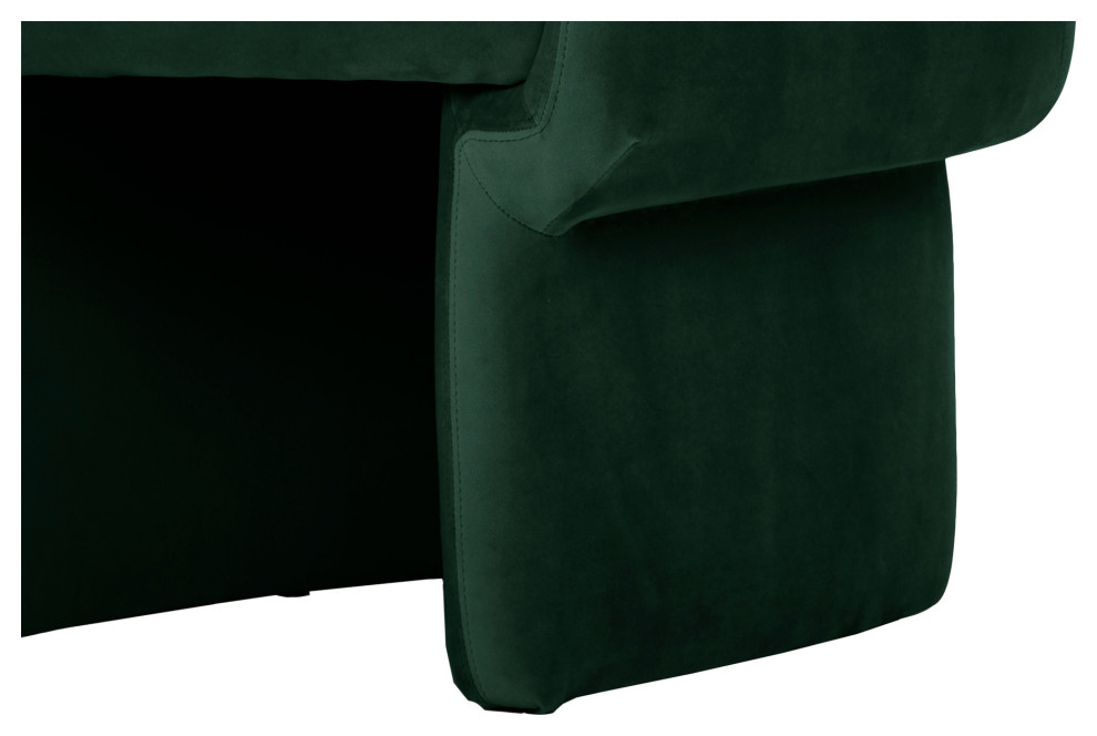 Modern Retro Unique Shape Dark Green Velvet Barrel Type Accent Armchair   Midcentury   Armchairs And Accent Chairs   by Sideboards and Things  Houzz