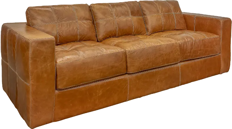 Sunset Light Brown Leather Sofa