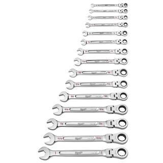 MW 144-Position Flex-Head Ratcheting Combination Wrench Set SAE and METRIC (30-Piece) 48-22-9413-48-22-9513