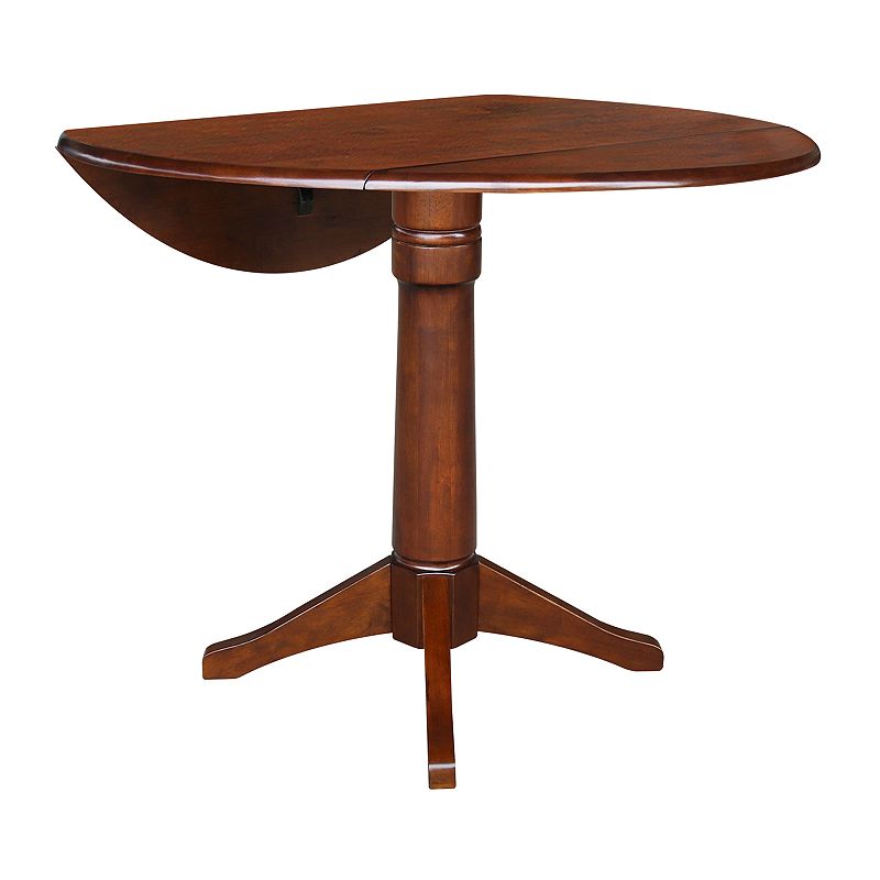 International Concepts Dual Drop Leaf Round Pedestal Dining Table