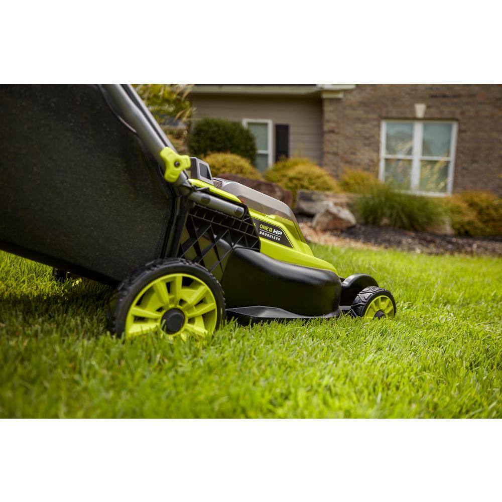 RYOBI ONE+ HP 18V Brushless 16 in. Cordless Battery Walk Behind Push Lawn Mower (Tool Only) P1109BTL