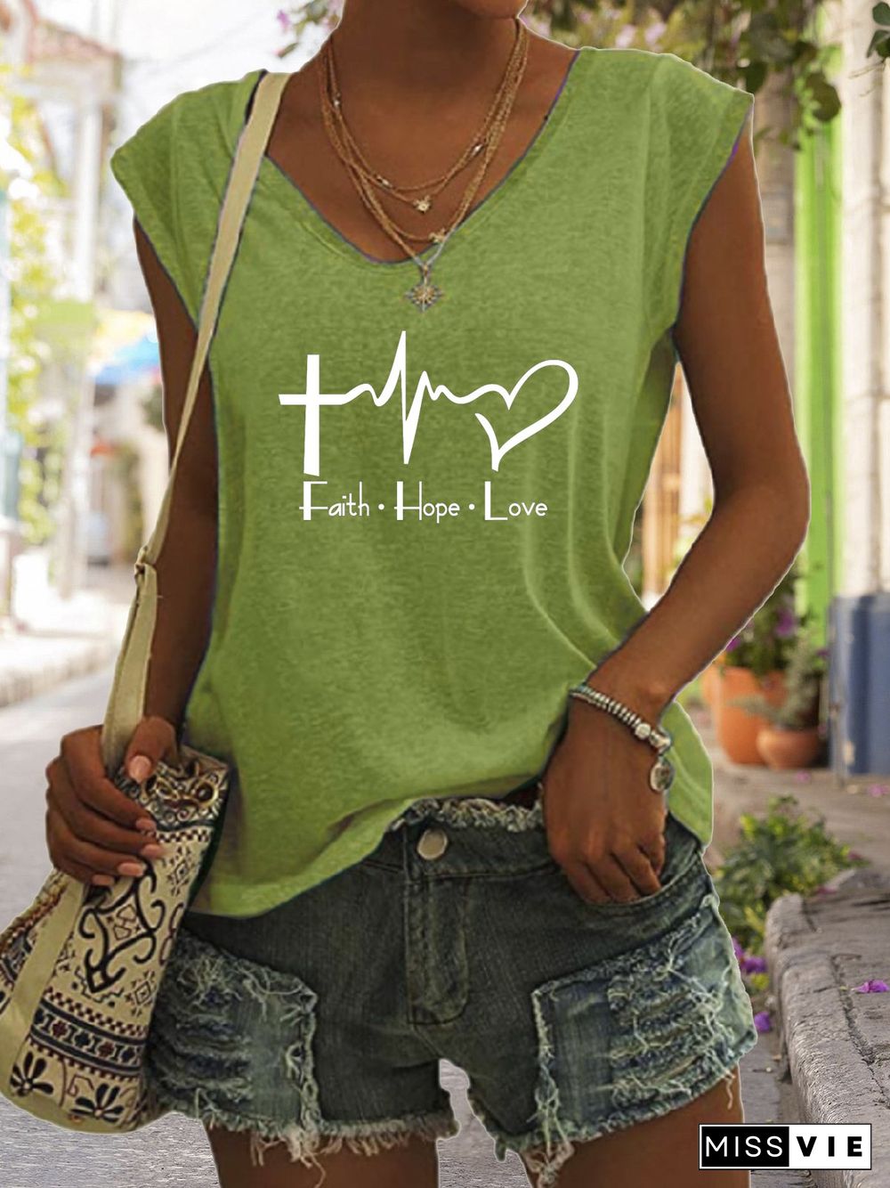 Faith Hope Love V-neck Tank Top