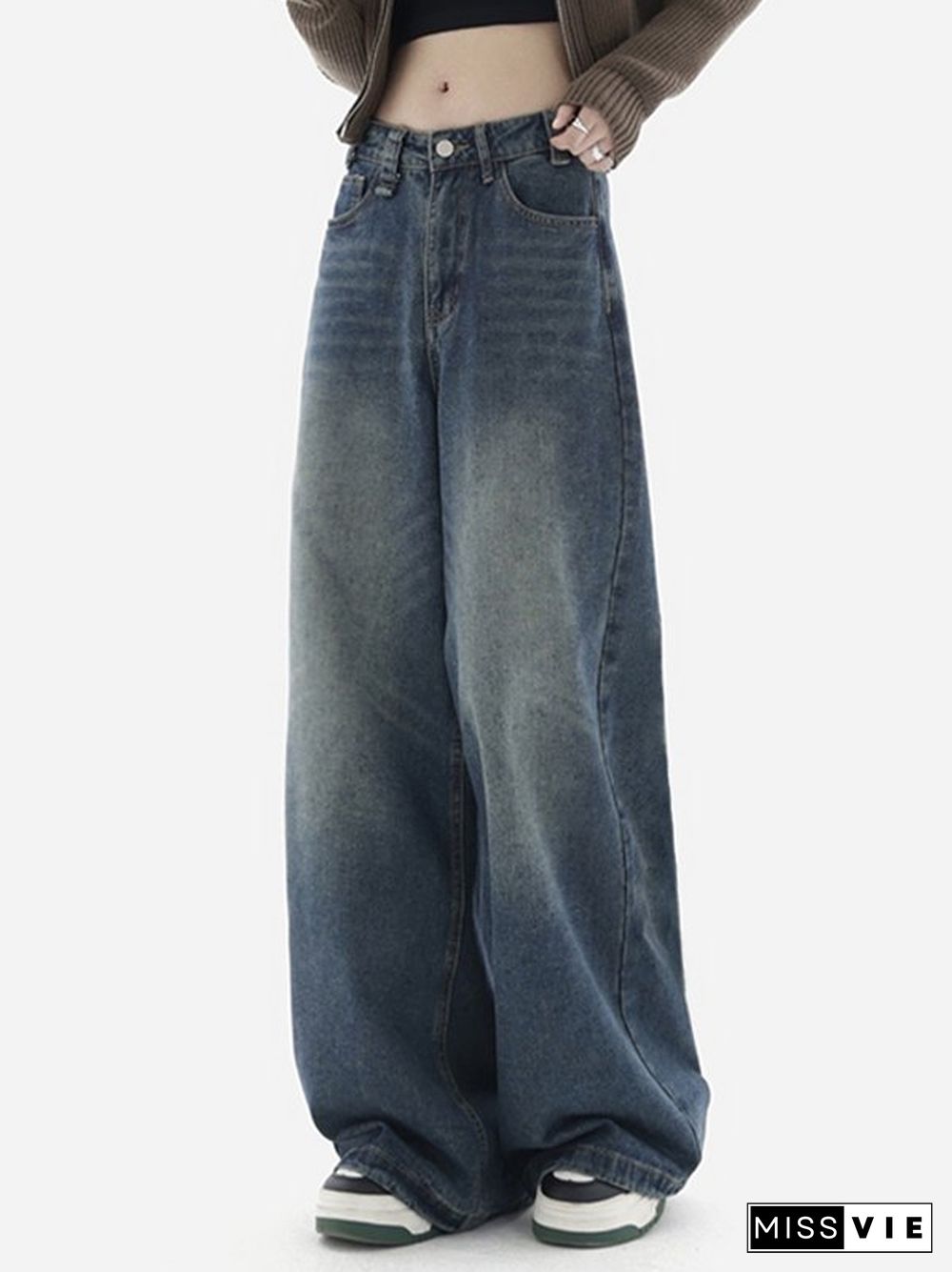 Blue Wash Baggy Boyfriend Jeans